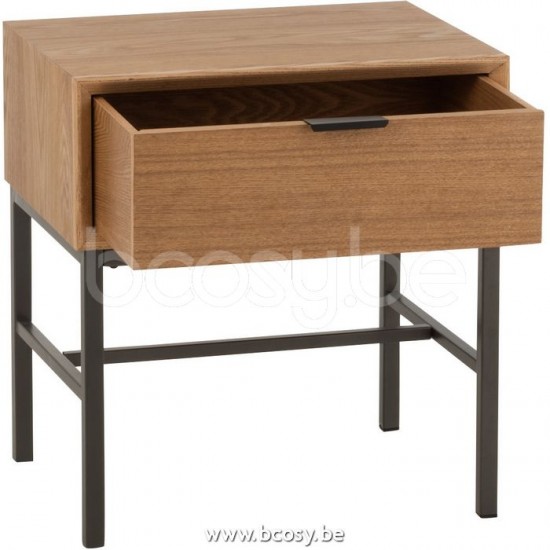 J Line Jline Tavolino Supporto Legno Metallo Naturale Mesa Auxiliar Base Madera Metal Natural