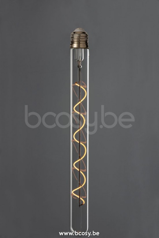 Ampoules Jolipa J Line Jline Lampe Led Dans Boite Spirale Verre Jaune Transparent E27