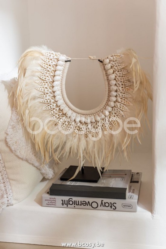Jline Collar Pie Dora Conchas Plumas Blanco Small