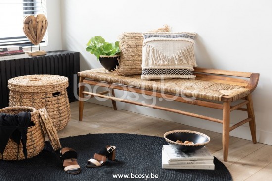 J Line Jline Kissen Viereckig Raphia Naturell Small kissen