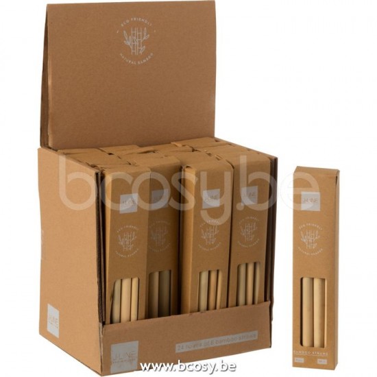 pailles à boire Jolipa J Line Jline Boite 8 Pailles Bambou Naturel