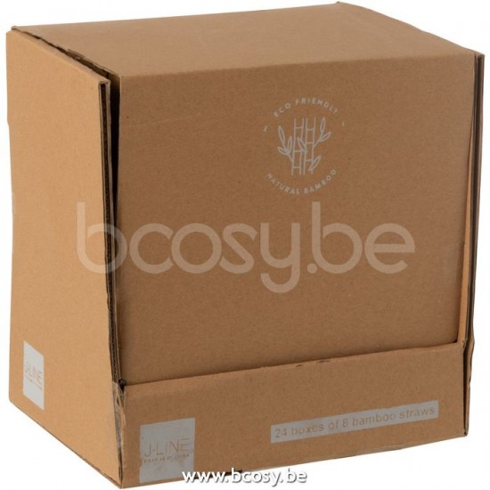 J Line Jline Box 8Xstraws Bamboo Natural drinking straws