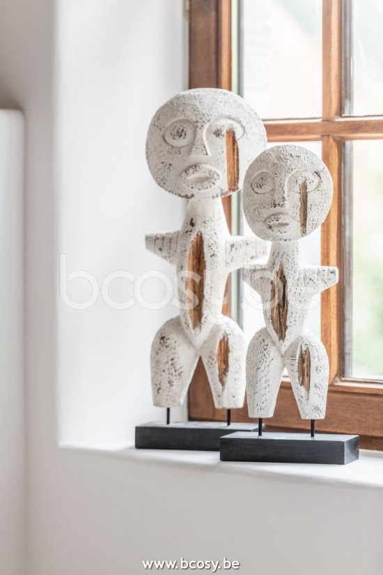 Jline Figura Primitivo Alabasia Madera Blanco Small