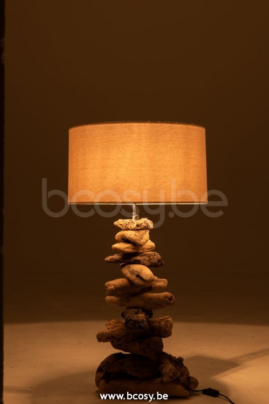 Éclairage Armatures Luminaires D'intérieur Pieds De Lampe Avec Abat Jour Lampes De Table Jolipa J Line Jline Lampe Abat Jour Bois Flotte Naturel Beige Small