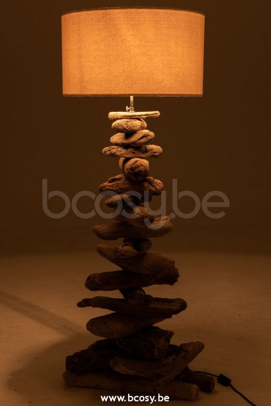 Lampadaires Lampes Raides Debouts Sur Pied De Sol Jolipa J Line Jline Lampe Abat Jour Bois Flotte Naturel Beige Medium