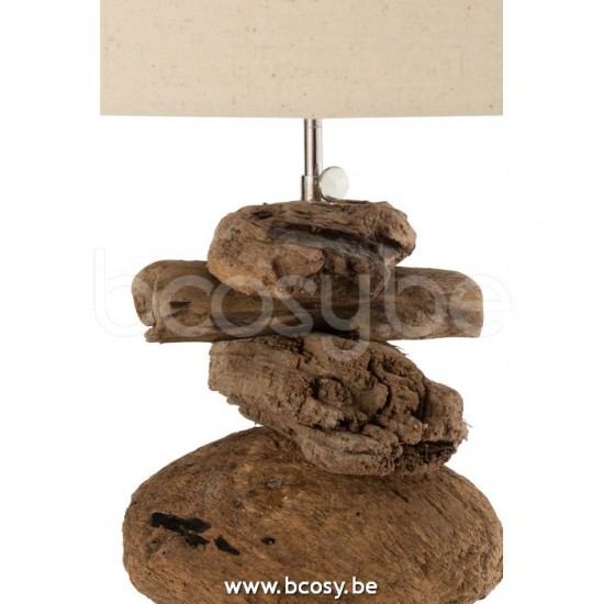 J Line Jline Lamp Kap Drijfhout Naturel Beige Large