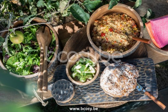 Jline Cuenco Mango Madera Marron Negro Medium