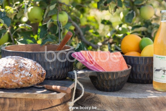 J Line Jline Ciotola Mango Marrone Nero Large Cuenco Mango Madera Marron Negro Large