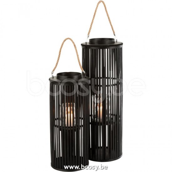 J Line Jline Lantern Tube Bamboo Black Large lanterns