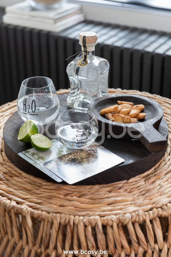 Jline Fuente Redondo Asa Paulownia Madera Marron Oscuro Small