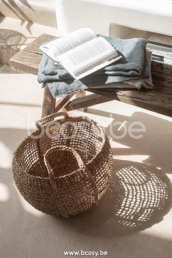 J Line Jline Set 2 Cesti Tosai Zostera Naturale Set De 2 Cestas Tosai Pradera Marina Natural