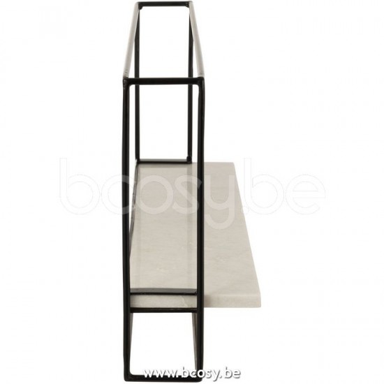 armoires etageres rayons Jolipa J Line Jline Etagere Murale 1 Planche Fer Marbre Noir Blanc Large