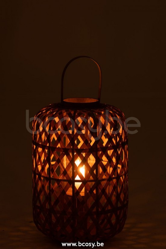 lanternes photophores Jolipa J Line Jline Lanterne Garden Bambou Naturel Small
