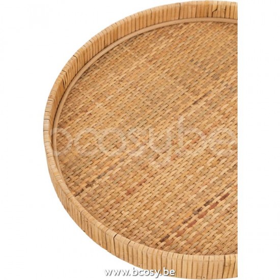 Jolipa J Line Jline Set De 2 Plateaux Rond Rotin Naturel