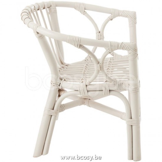Chaises pour enfants Jolipa J Line Jline Chaise Enfant Filou Rotin Blanc