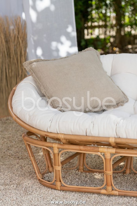 fauteuils avec accoudoirs Jolipa J Line Jline Fauteuil Roni Coussin Rotin Naturel Blanc