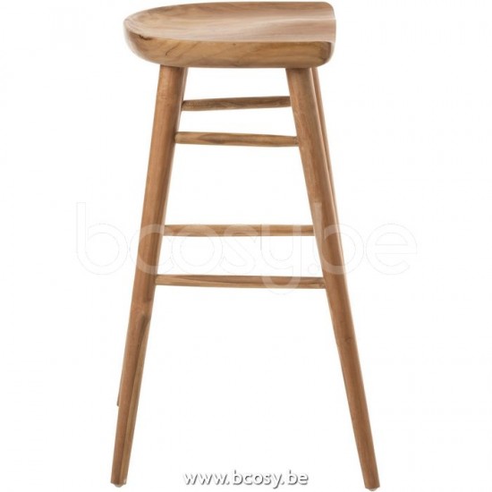 chaises tabourets de bar Jolipa J Line Jline Tabouret Bar Ana Bois Teak Brun