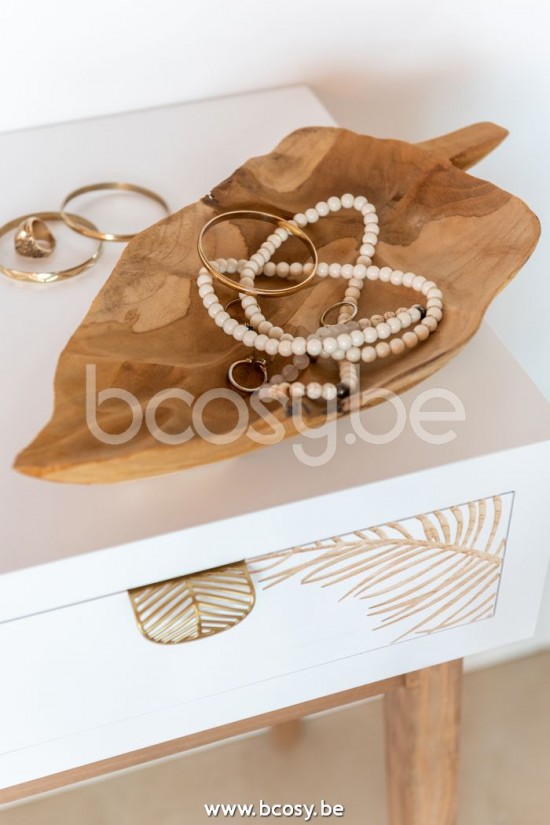 Jline Fuente Hojas Teca Madera Natural Small