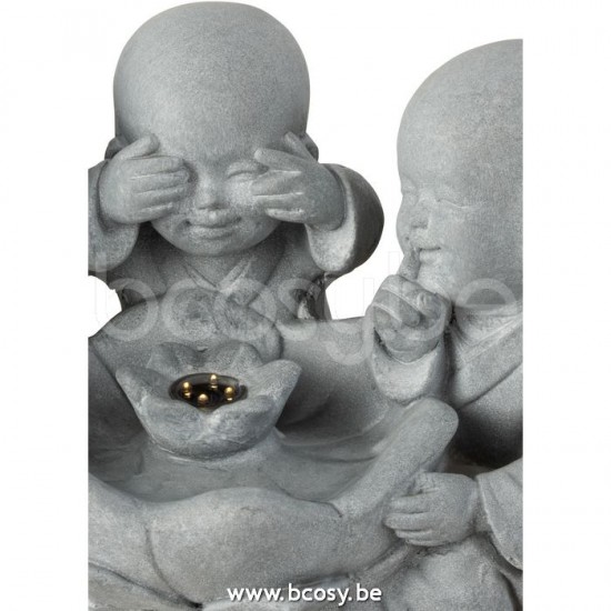 J Line Jline Fontein Monnik Horen Zien Zwijgen Poly Grijs