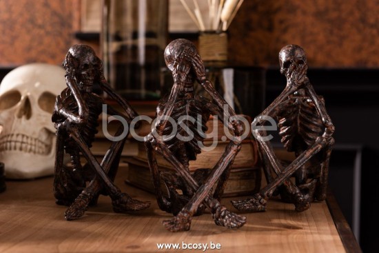 Jline Esqueleto Oir Ver Callarse Resina Bronce Surtido De 3