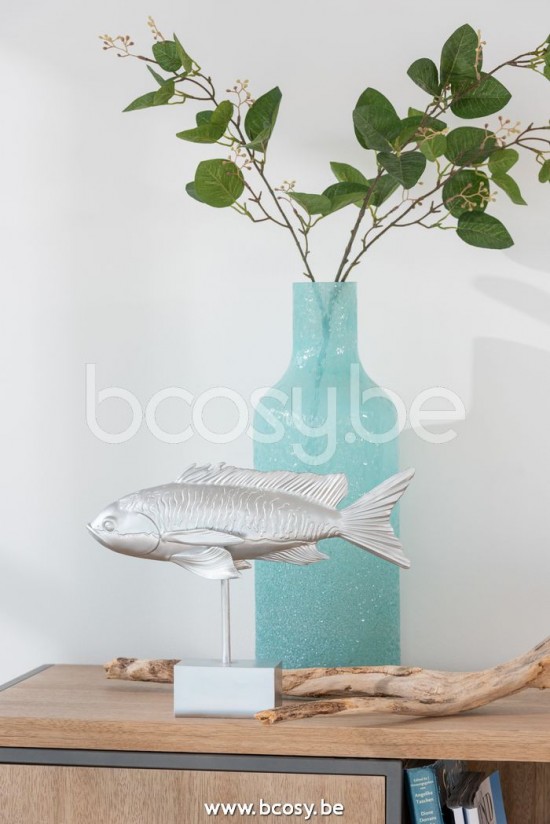 J Line Jline Pesce Tropicale Lungo Piede Resina Argento Pez Tropical Largo Pie Resina Plata