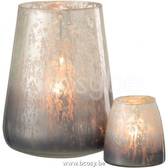 J Line Jline Hurricane Milky Glass Grey Large lanterns hurricanes