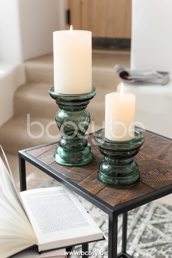 Jline Candelabro Nice Cristal Verde Small