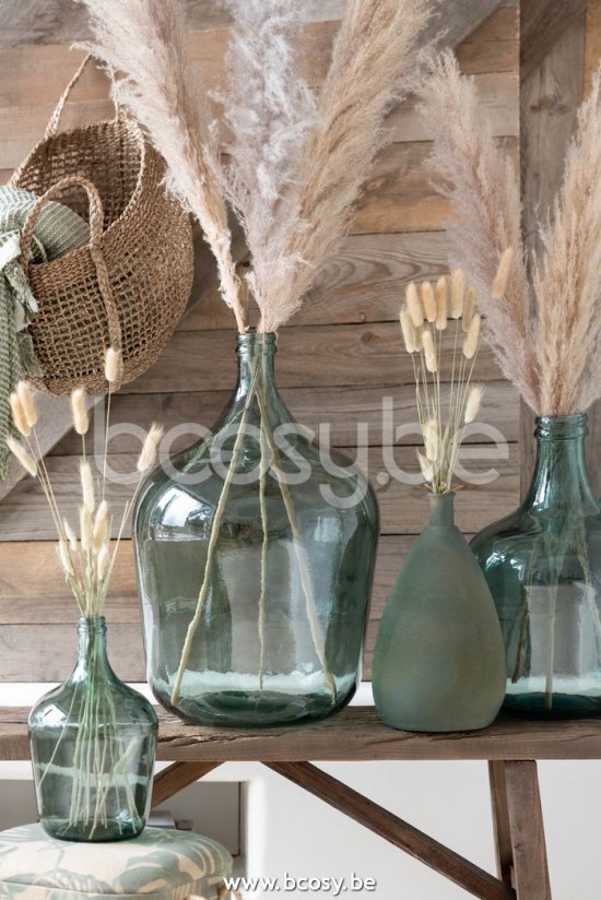 J Line Jline Vaso Caraffa Vetro Verde Large Jarron Jarra Cristal Verde Large