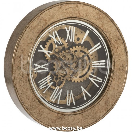 horloges murales Jolipa J Line Jline Horloge Mecanisme Mdf Antique Or