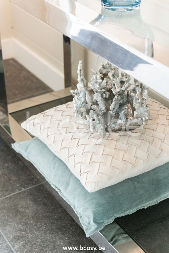 J Line Jline Cuscino Intrecciato Poliestere Verde Medium Almohadon Tejido Poliester Menta