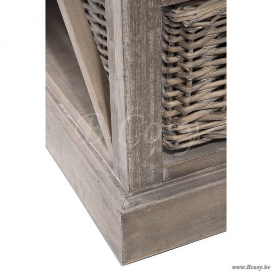 J Line Jline Tv Cabinet 2 Basket 2 Shelf Wd Grey W tv television cabinets commodes