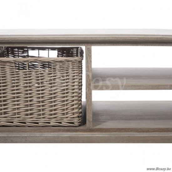 J Line Jline Coffeetable Rh 2 Shelf Basket Wd Grey W coffee tables