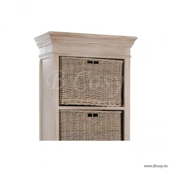 Jline 13433 cottage stijl kast met manden j line J Line Opbergkast met 5 manden Meubels Meubles Furniture Möbel Muebles Mobili MEUBELEN Hoge kasten