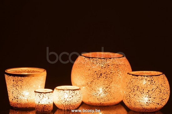 J Line Jline Teelichthalter Mosaik Kegel Glas Rosa t lichthalter teelichtleuchter teelichte