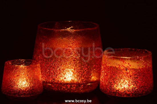 J Line Jline Teelichthalter Punkte Glas Orange Large t lichthalter teelichtleuchter teelichte