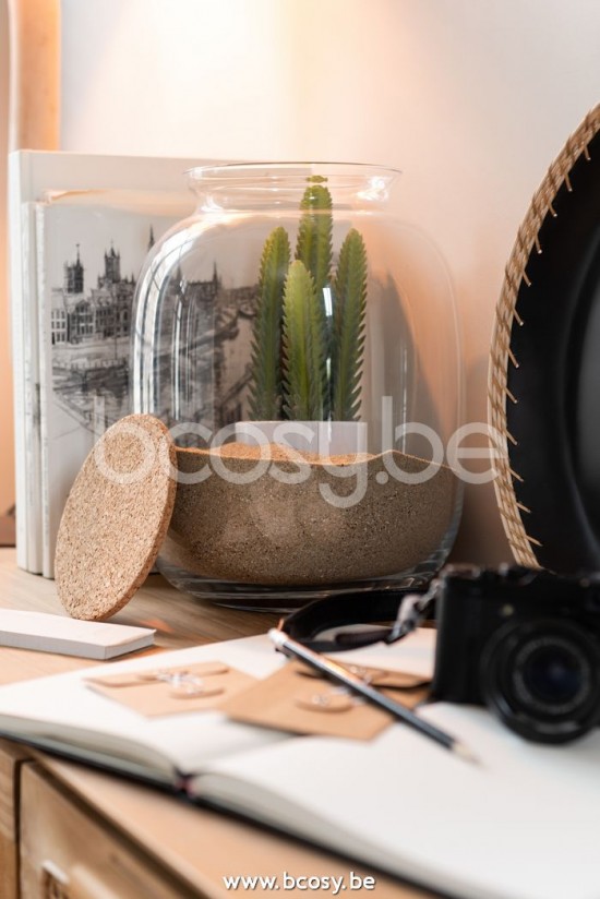 Jline Tarro Roxy Decorativo Cristal Corcho Transparente Small