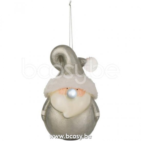 J Line Jline Jolipa 15001 Hanger Kerstman Fonkelende Neus Poly Zilver Large