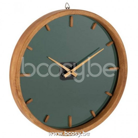 J Line Jline Wall Clock Round Wood Glass Brown Black Small wall clocks