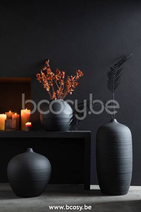 Jline Jarron Redondo Cemento Negro