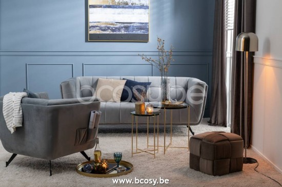 JLine J Line 15405 Lounge Zetel 1 Zit Textiel Hout Metaal Licht Grijs L94xB83xH81 cm éénzit clubzetel chauffeuse armzetels