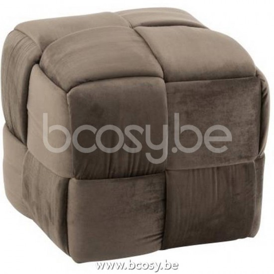J Line Jline Pouf 1 Person Textile Wood Dark Grey hassocks footstools