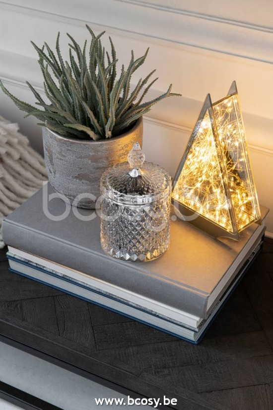 Jline Decoracion Led Triangulo Cristal Oro Large