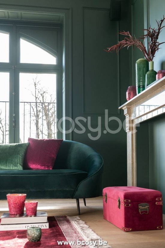 Jolipa Jline Sofa Elisabeth Textile Metal Vert