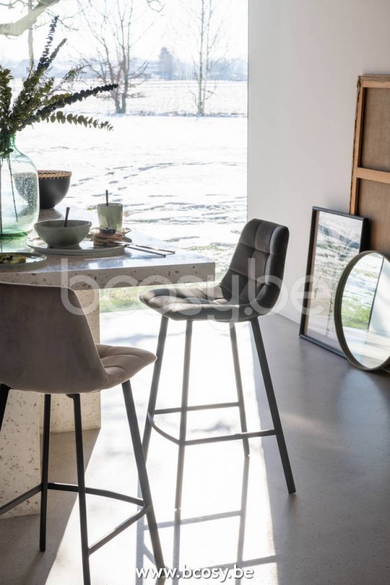 J Line Jline Barstool Olivier Textile Metal Grey Silla De Bar Olivier Textil Metal Gris