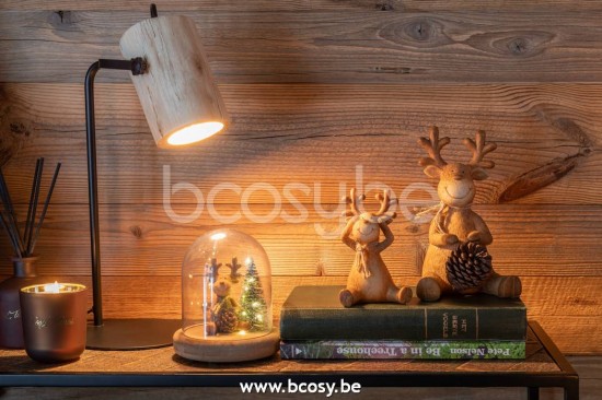 J Line Jline Lampada Da Scrivania Silas Legno Berangan Naturale Lampara Escritorio Silas Madera Berangan Natural