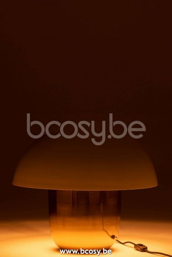 Éclairage Armatures Luminaires D'intérieur Pieds De Lampe Avec Abat Jour Lampes De Table Jolipa J Line Jline Lampe Champignon Metal Blanc Or Large