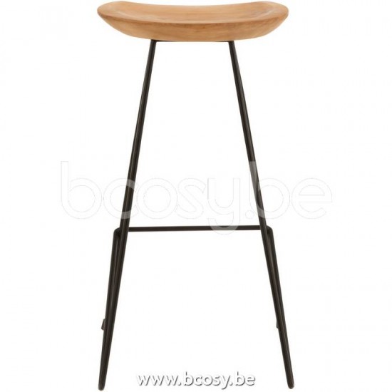 J Line Jline Jolipa 15775 Barstoel Teak Hout Ijzer Naturel