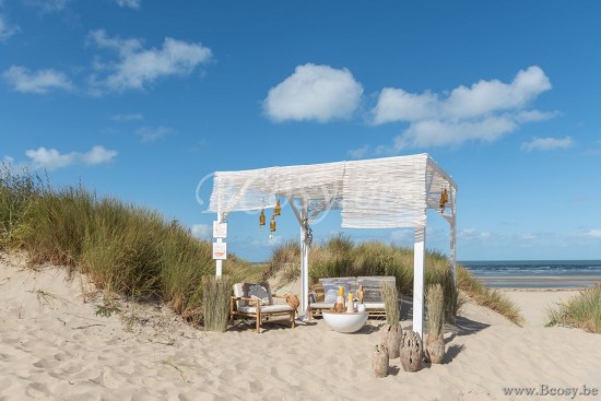 J Line Zetel 2 Personnen Bamboe Textiel Naturel Wit