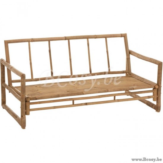 J Line Jline Sofa 2 People Bamboo Textile Natural White 2 two persons seaters couches