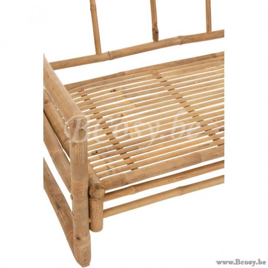 Jline Sillon 2 Personas Bambu Textil Natural Blanco